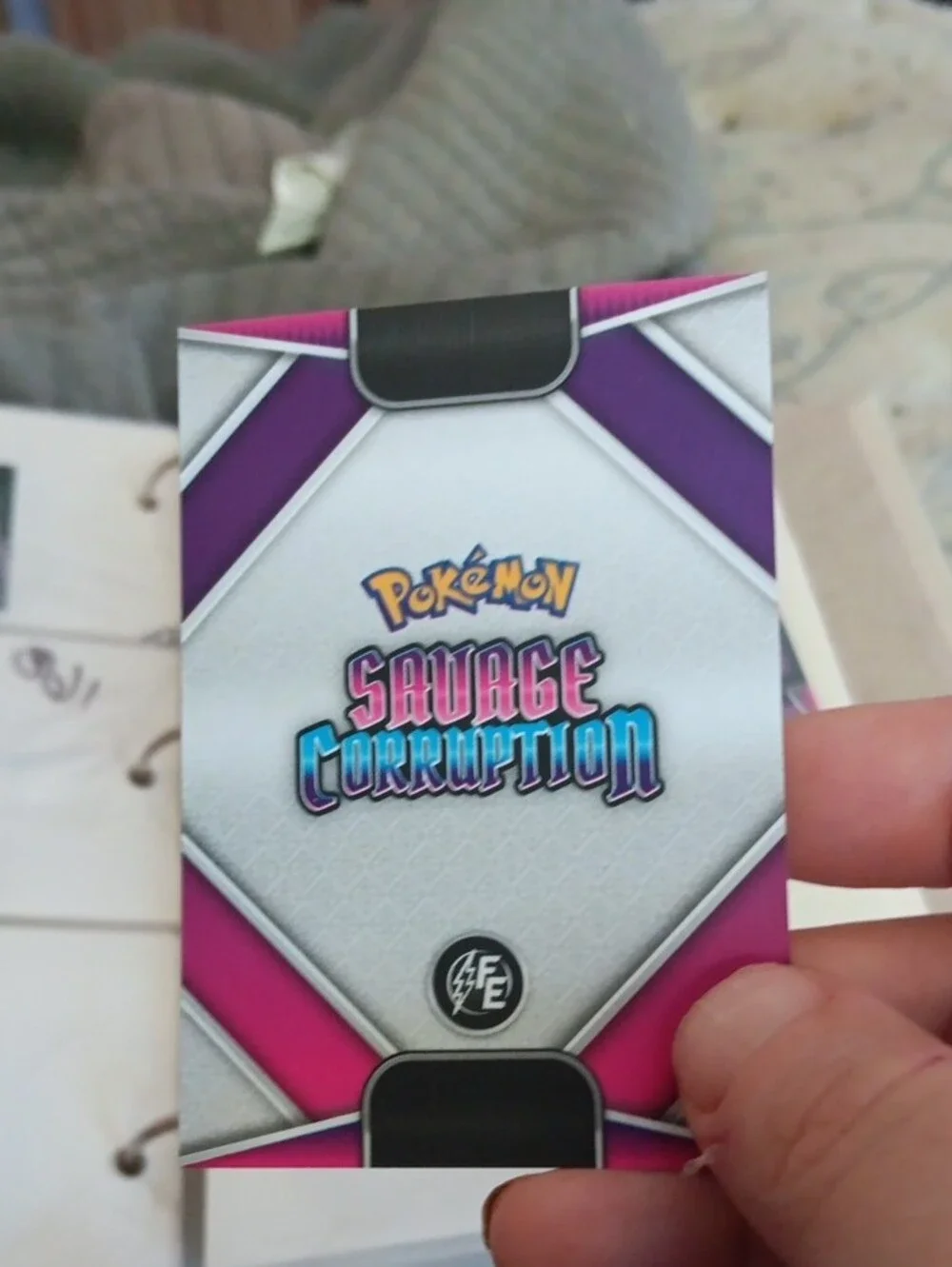 Pokemon Swinub Card Blue Purple Pink Artwork